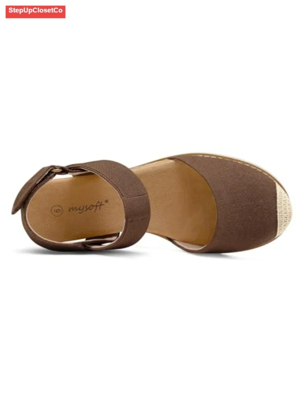 Low Wedge Sandals Comfortable Closed Toe Espadrilles Slip on Elastic Ankle